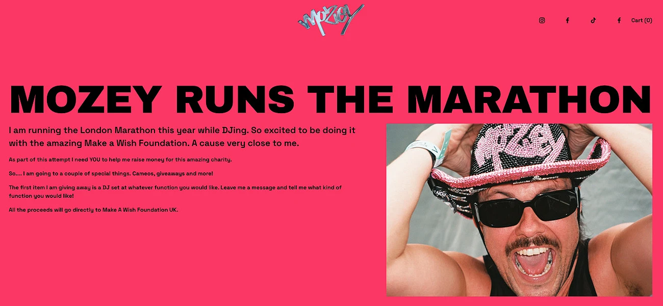 Mozey to run London Marathon while DJing for charity Article Image